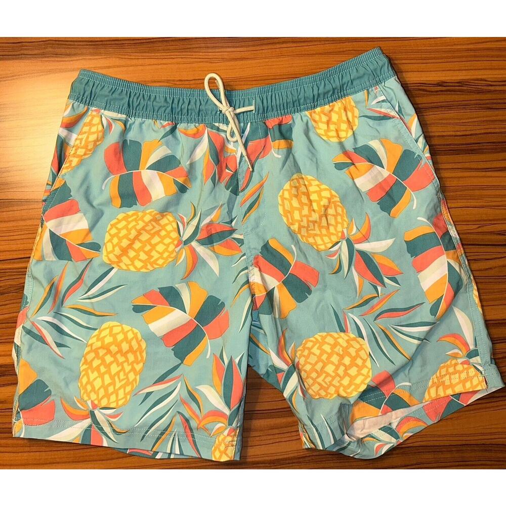 BLUE CROWN Pina Colada Mens 7" Swim Shorts L 0466